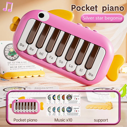 Juguete Piano Musical Didáctico Con Luz Diseño Pescado