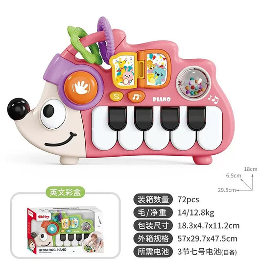 Juguete Piano Musical Didáctico Con Luz Diseño Erizo Juguete