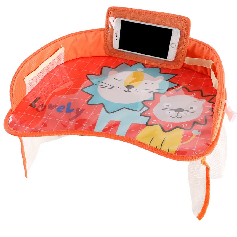 Mesa portátil extraible, soporte Asiento de coche de bebé de dibujos animados