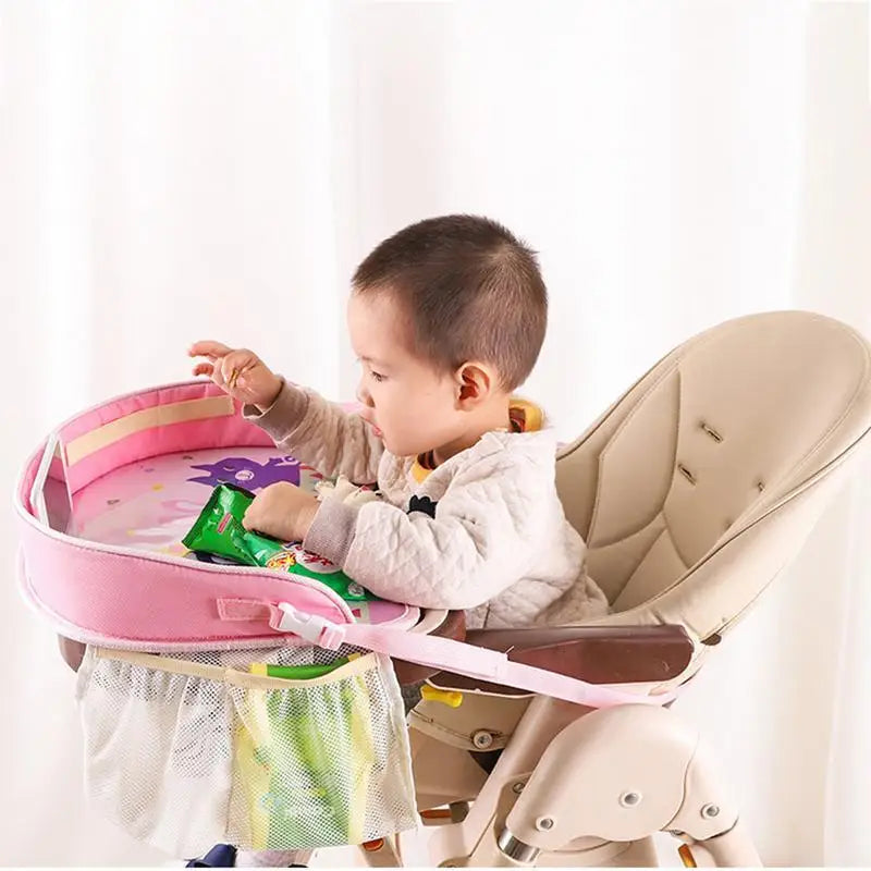 Mesa portátil extraible, soporte Asiento de coche de bebé de dibujos animados
