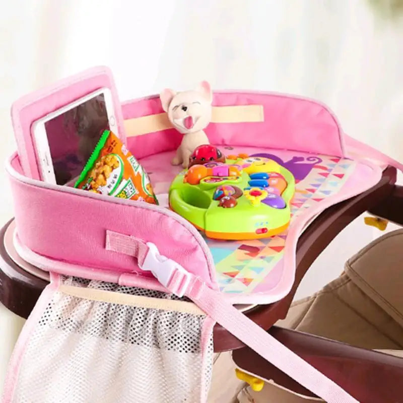 Mesa portátil extraible, soporte Asiento de coche de bebé de dibujos animados