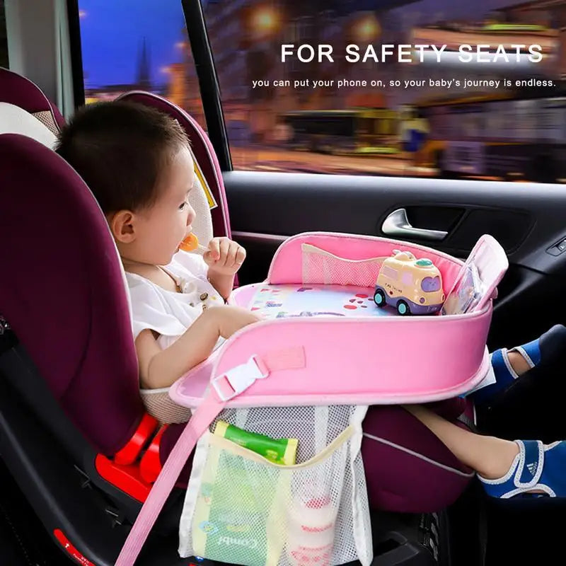 Mesa portátil extraible, soporte Asiento de coche de bebé de dibujos animados