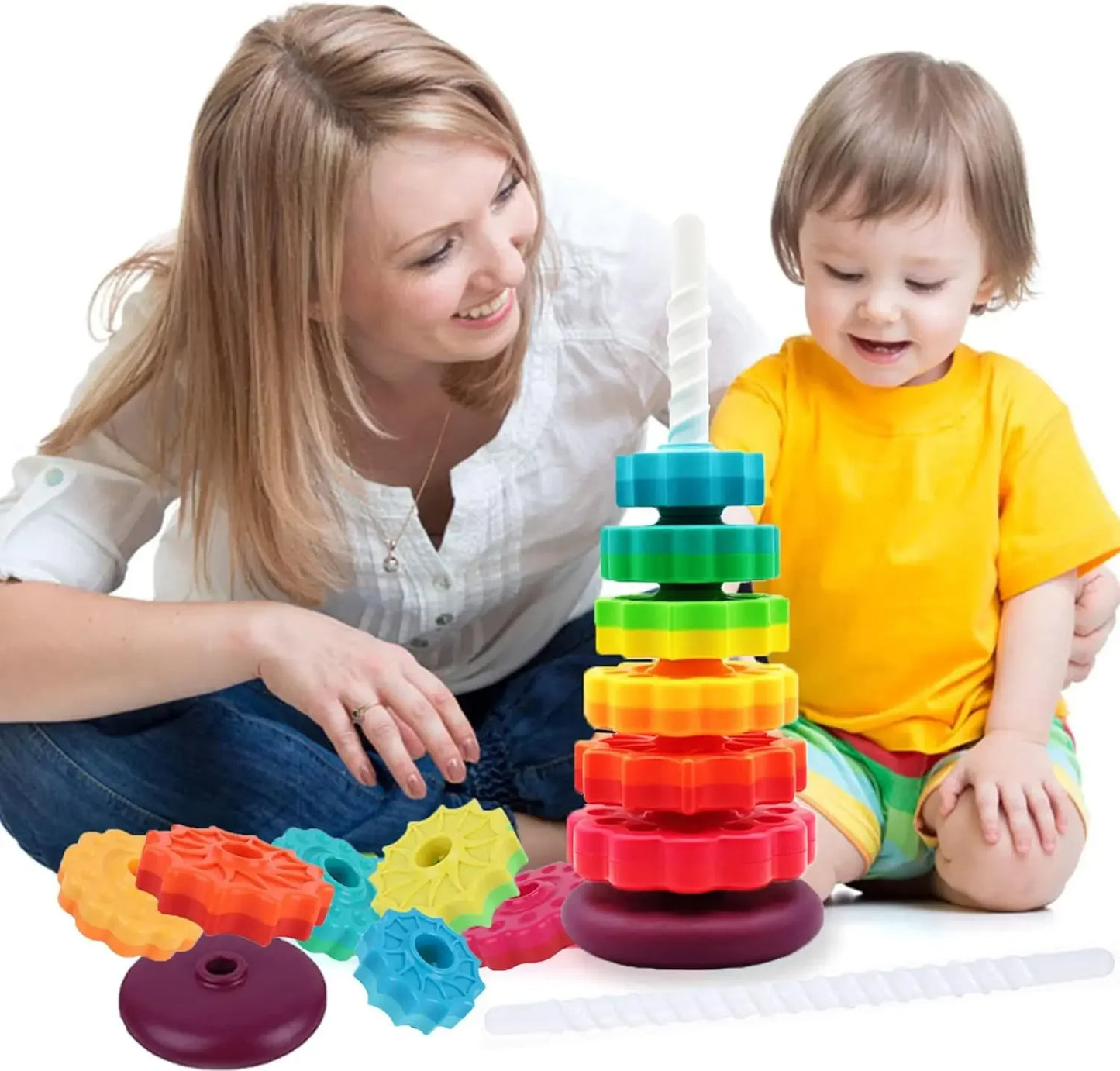 Torre Giratoria Colorida Anillo juguete Montessori
