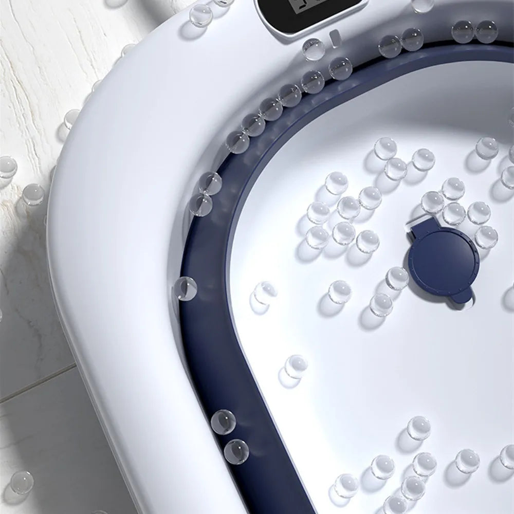 Bañera plegable con sensor de temperatura para bebés, bañera antideslizante
