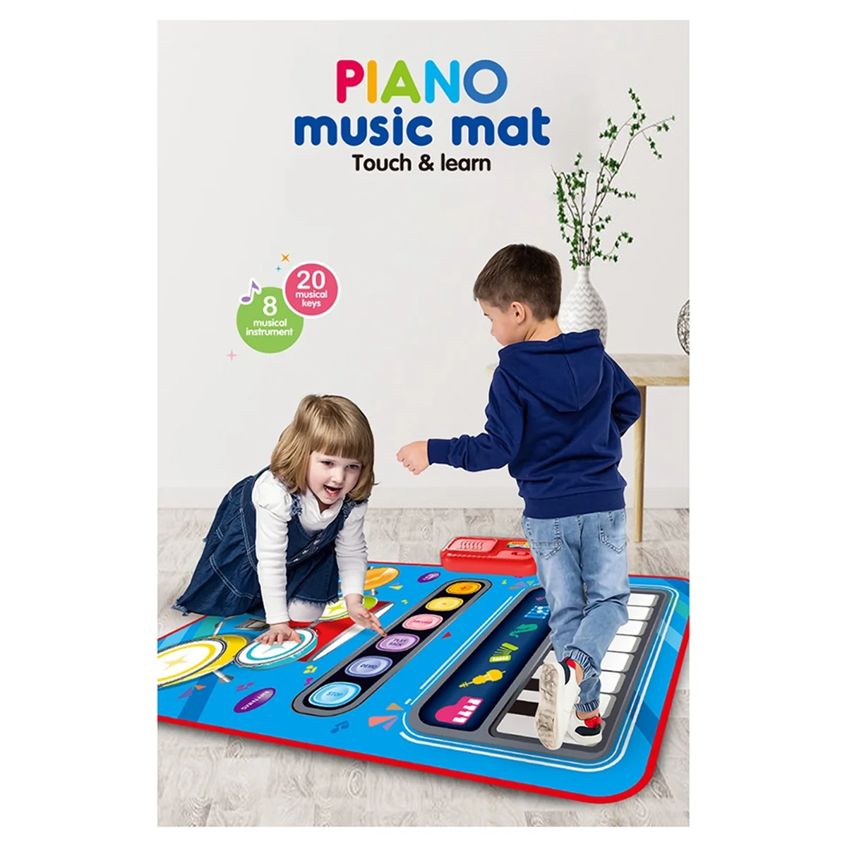 Alfombra musical electrónica multifuncional 2 en 1 para niños