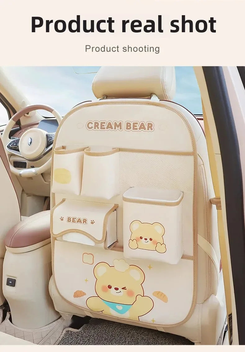 Organizador de Cuero para el respaldo del asiento trasero del auto