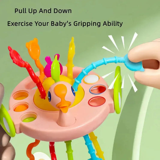 Juguete Montessori de silicona para el desarrollo de la dentición y agarre sensorial