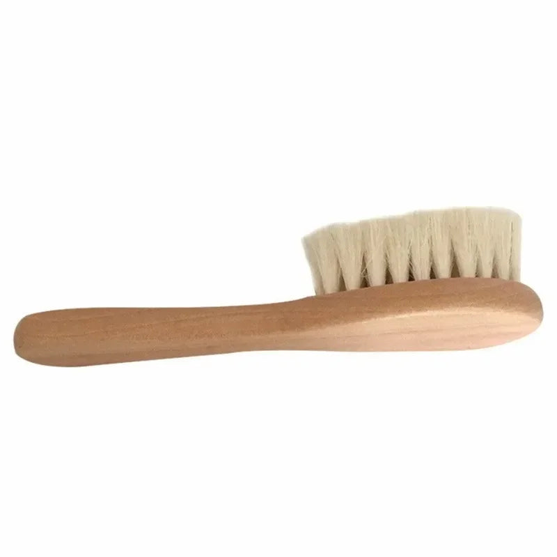 Set de 3 Cepillos de madera de lana para bebés recién nacidos