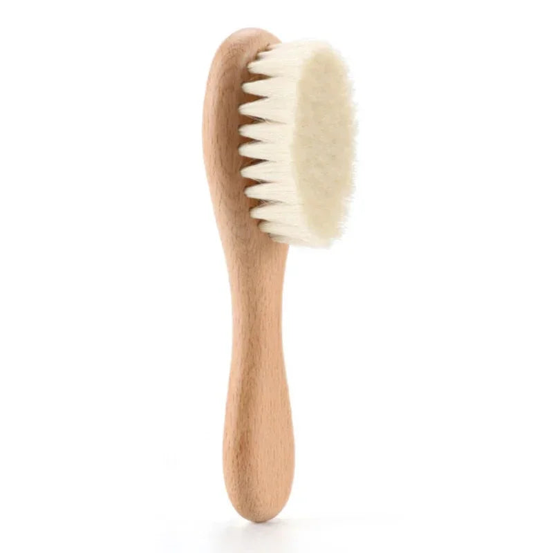 Set de 3 Cepillos de madera de lana para bebés recién nacidos