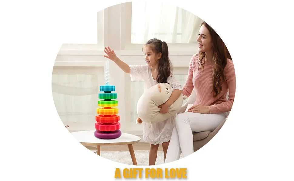 Torre Giratoria Colorida Anillo juguete Montessori