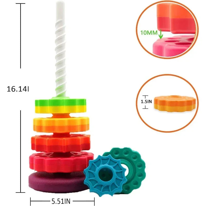 Torre Giratoria Colorida Anillo juguete Montessori
