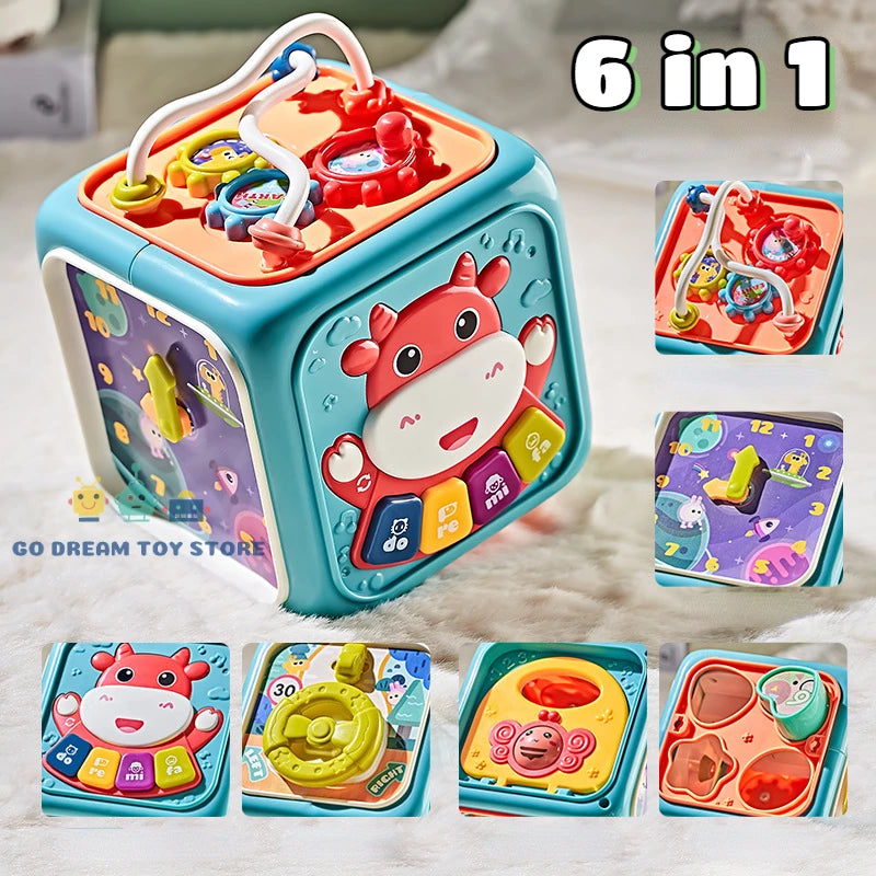 Cubo Musical Clasificador de formas para bebés 6 en 1