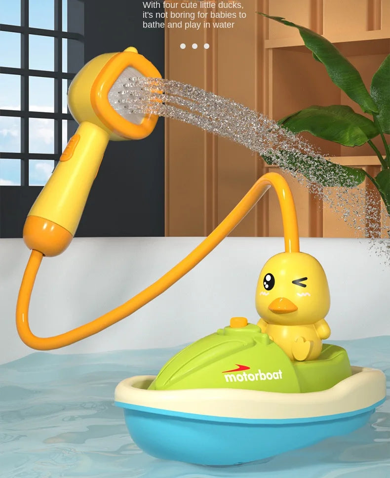 Juguetes de baño para bebés, pato eléctrico, rociador de agua
