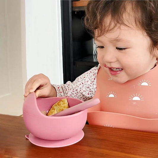 Juego de alimentación de silicona para bebés de 6 piezas,