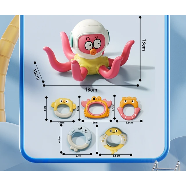 Juguete de Aros para ducha Diseño Pulpo