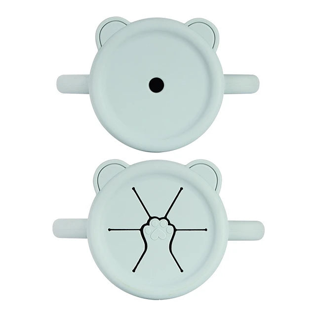 Vaso de Silicona Osito con tapa y Bombilla