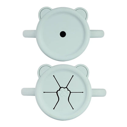 Vaso de Silicona Osito con tapa y Bombilla