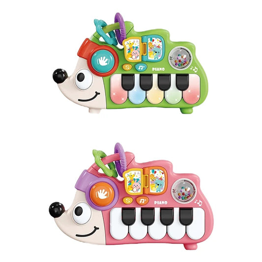 Juguete Piano Musical Didáctico Con Luz Diseño Erizo Juguete