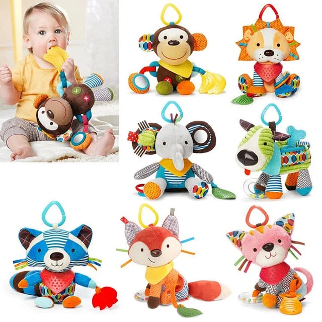 Juguete Sonajero colgante y masticable para el cochecito del bebe