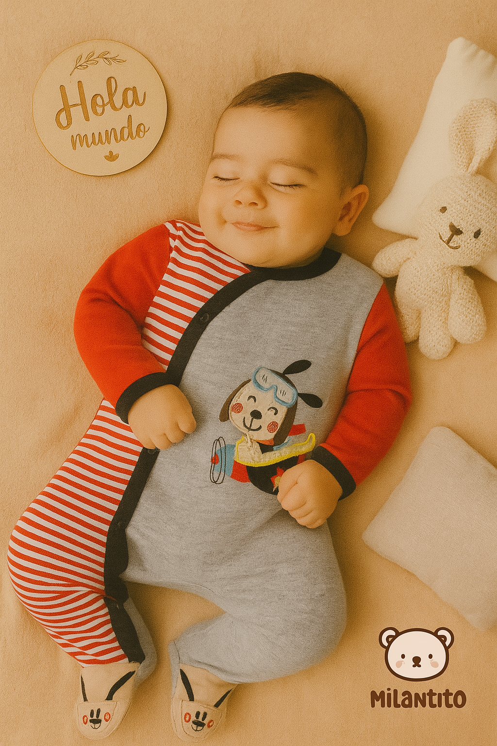 Enterito Clásico Rojo/Gris