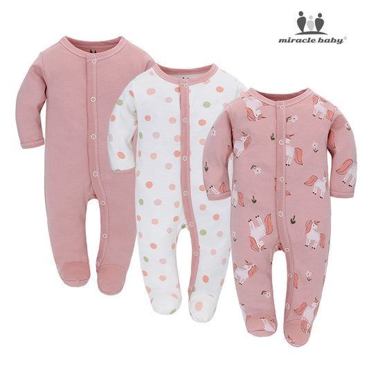 Pack 3 Enteritos Miracle Baby Rosado Puntos