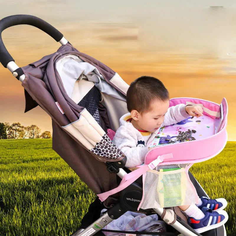 Mesa portátil extraible, soporte Asiento de coche de bebé de dibujos animados