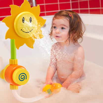 Juguete de baño para niños con forma de girasol para bañera y ducha