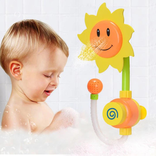 Juguete de baño para niños con forma de girasol para bañera y ducha