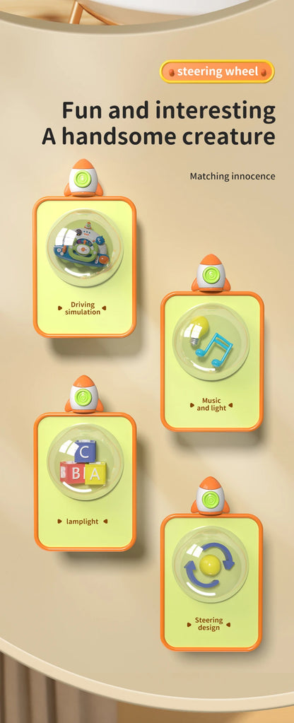 Tablero de actividades electrónico con volante Montessori para bebés