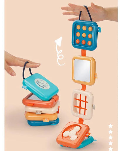 Cubo de actividades para bebés Juguete educativos Montessori 7 en 1. Cubo de actividades para bebés Juguete apilable