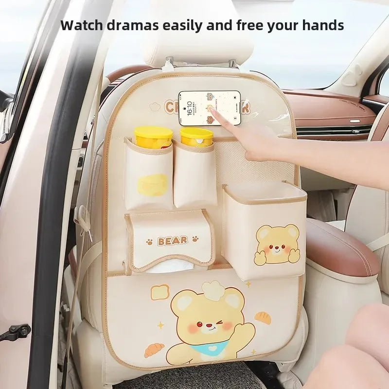 Organizador de Cuero para el respaldo del asiento trasero del auto