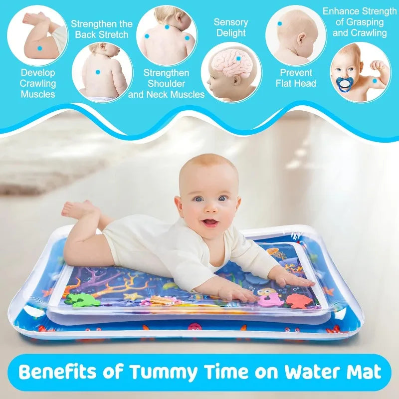 Colchoneta inflable para bebé, juego acuático, cojín suave para tiempo boca abajo