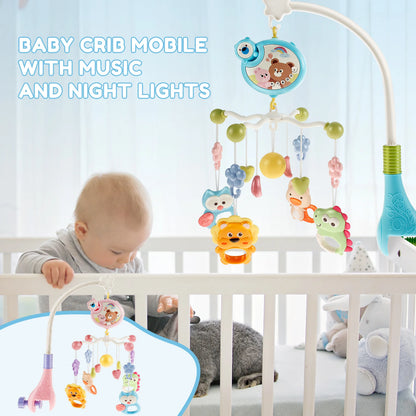 Móvil Musical para cuna de bebé con control remoto y Rotación de 360°
