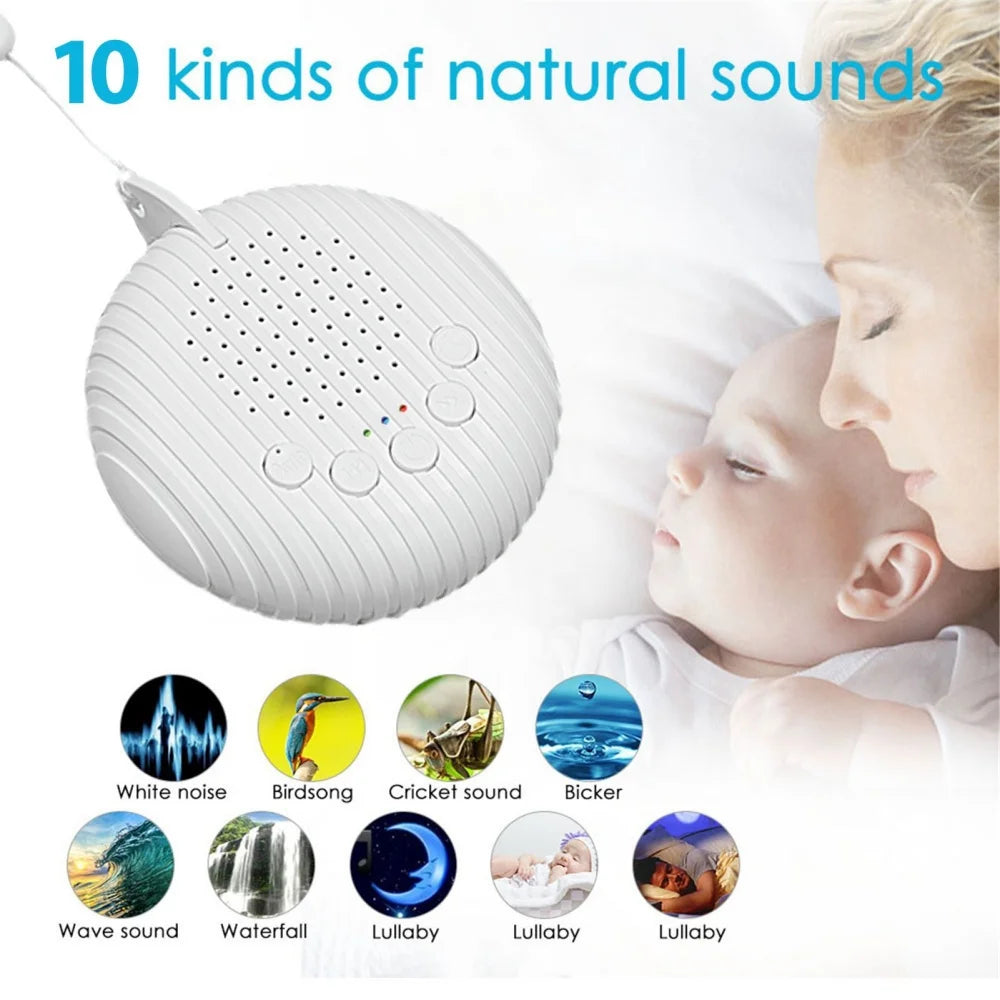 Máquina de ruido blanco portátil 10 sonidos relajantes Batería recargable incorporada USB