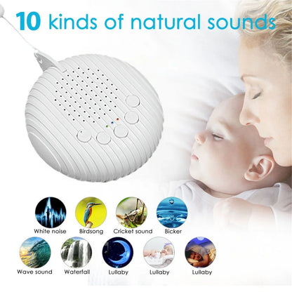 Máquina de ruido blanco portátil 10 sonidos relajantes Batería recargable incorporada USB