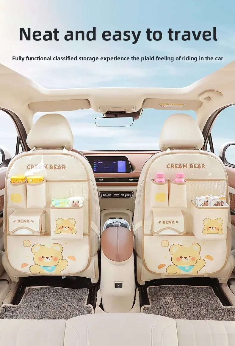 Organizador de Cuero para el respaldo del asiento trasero del auto