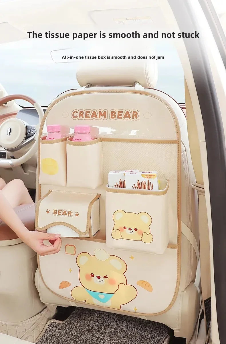 Organizador de Cuero para el respaldo del asiento trasero del auto