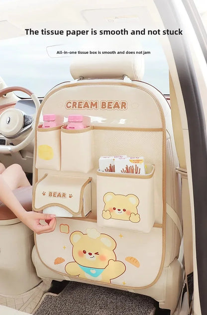 Organizador de Cuero para el respaldo del asiento trasero del auto