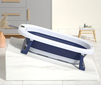Bañera plegable con sensor de temperatura para bebés, bañera antideslizante