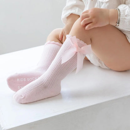 Calcetines Altos Niña Lazo Grande