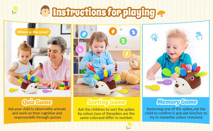 Juguete sensorial de Motricidad Fina, Erizo Montessori