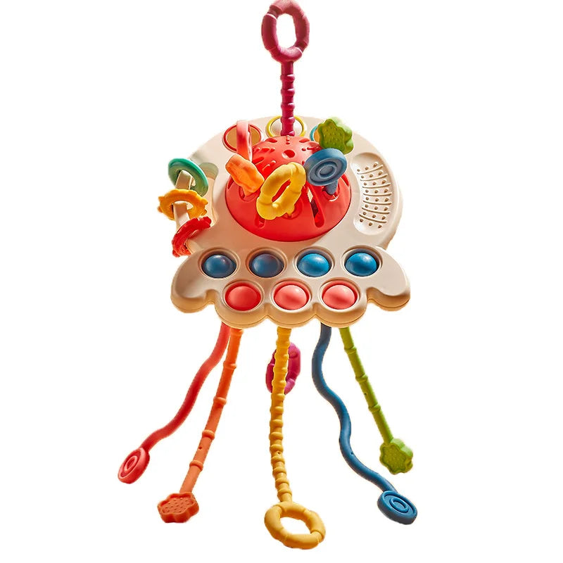Juguetes Montessori para el desarrollo sensorial, cuerda para tirar