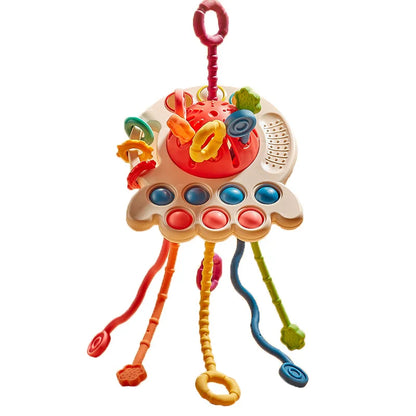 Juguetes Montessori para el desarrollo sensorial, cuerda para tirar