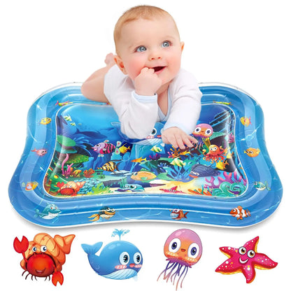 Colchoneta inflable para bebé, juego acuático, cojín suave para tiempo boca abajo