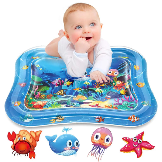 Colchoneta inflable para bebé, juego acuático, cojín suave para tiempo boca abajo