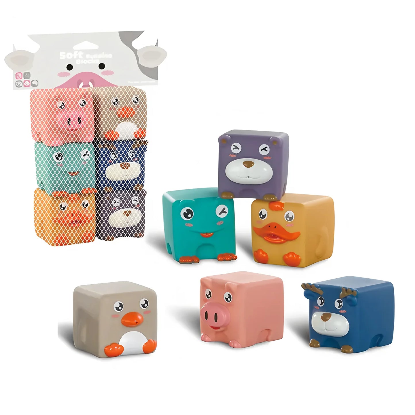 Bloques de construcción suaves para bebés, Cubos apilables