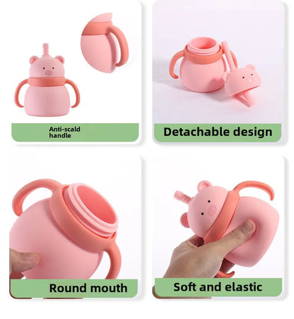 Vaso de Silicona con asas forma de animalitos