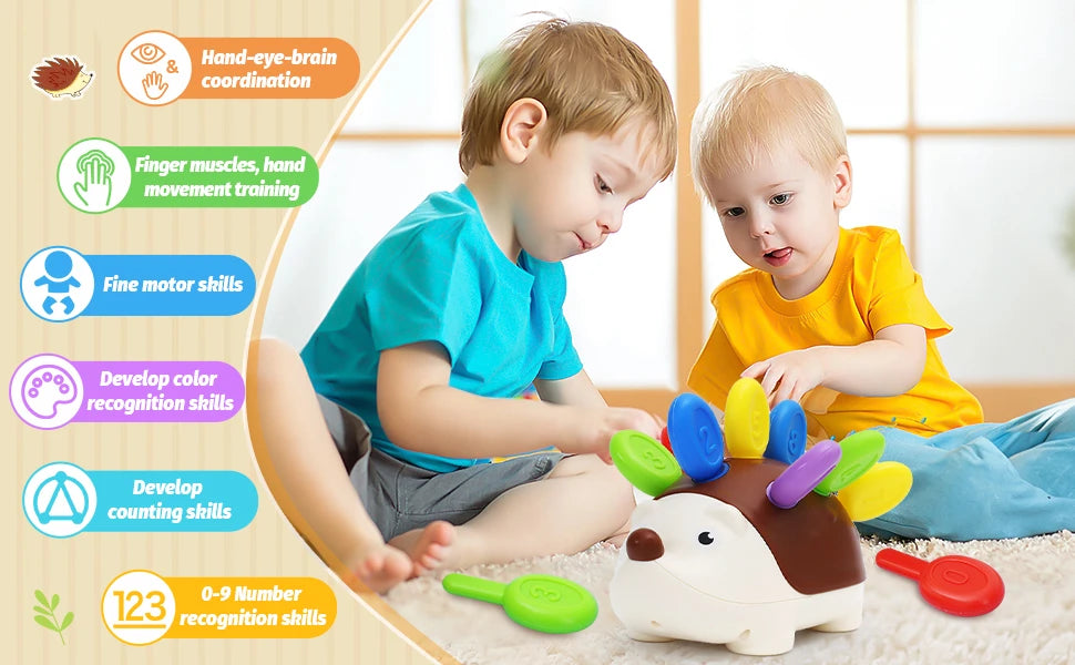 Juguete sensorial de Motricidad Fina, Erizo Montessori