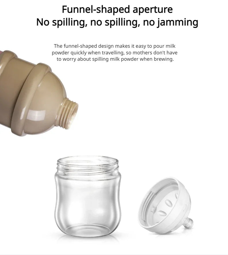 Dispensador de leche en polvo portátil giratoria 3 niveles