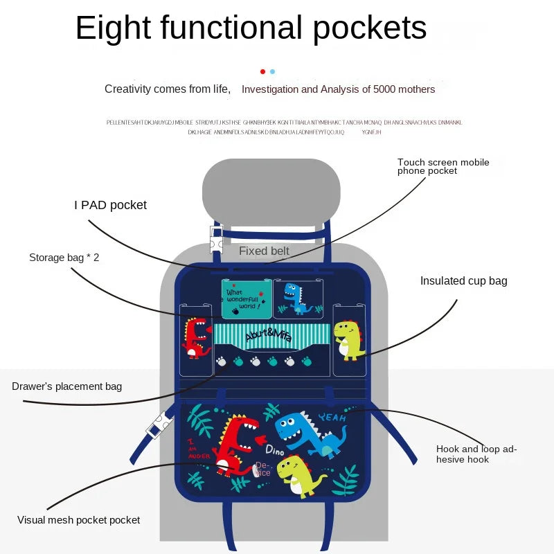 Bolsa de almacenamiento con respaldo para asiento de coche